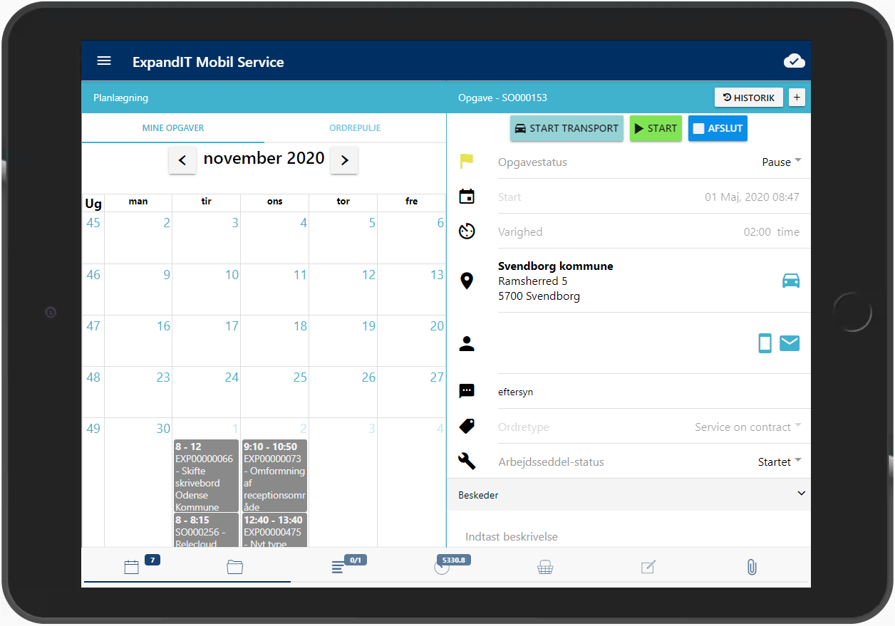 ExpandIT Mobilapp med kalender og digitalt arbejdskort 
